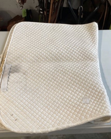 English Saddle Pads White Frayed