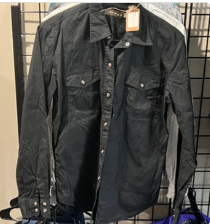 Western Shirts Roper -  Black Small