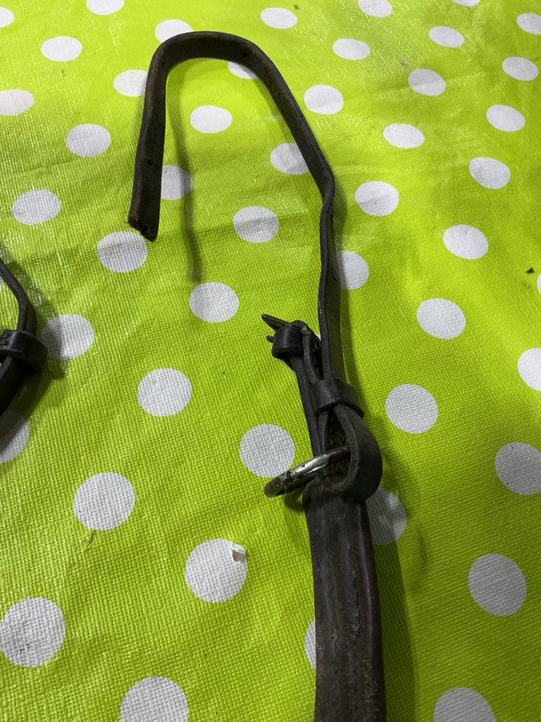 English Breast Collar Brown Leather Broken Strap
