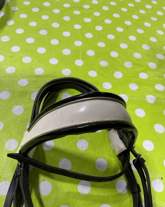 Headstall English Show White Browband