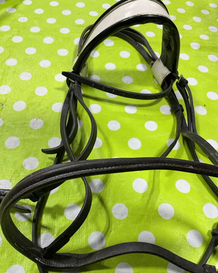 Headstall English Show White Browband