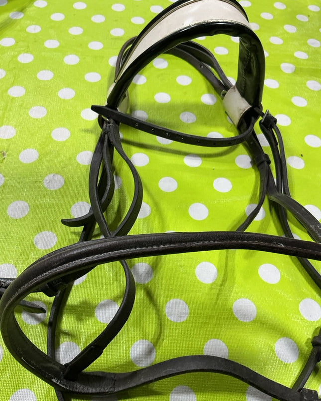 Headstall English Show White Browband