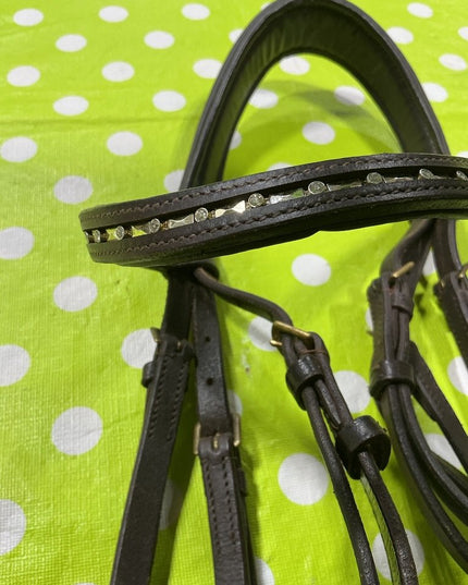 Bridle English Brown Leather Decorative Browband