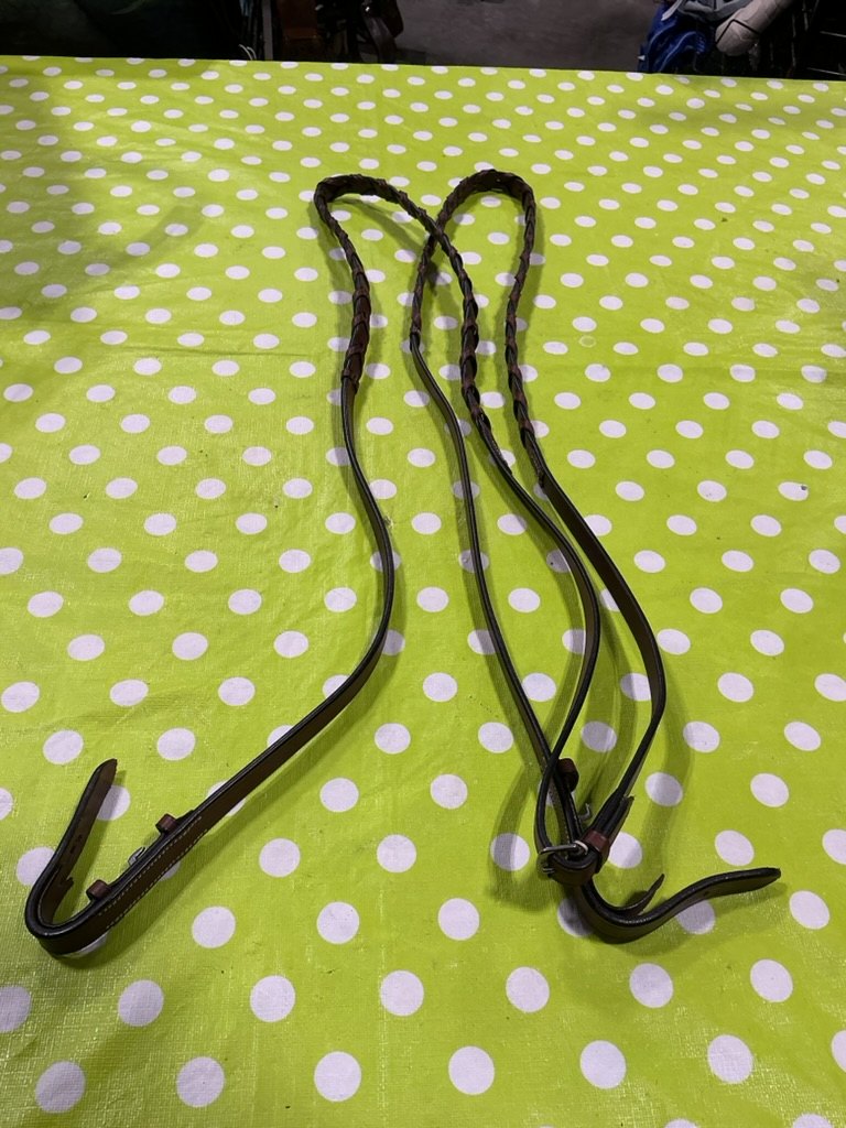 English Reins  Leather Braided Brown  Price New $120