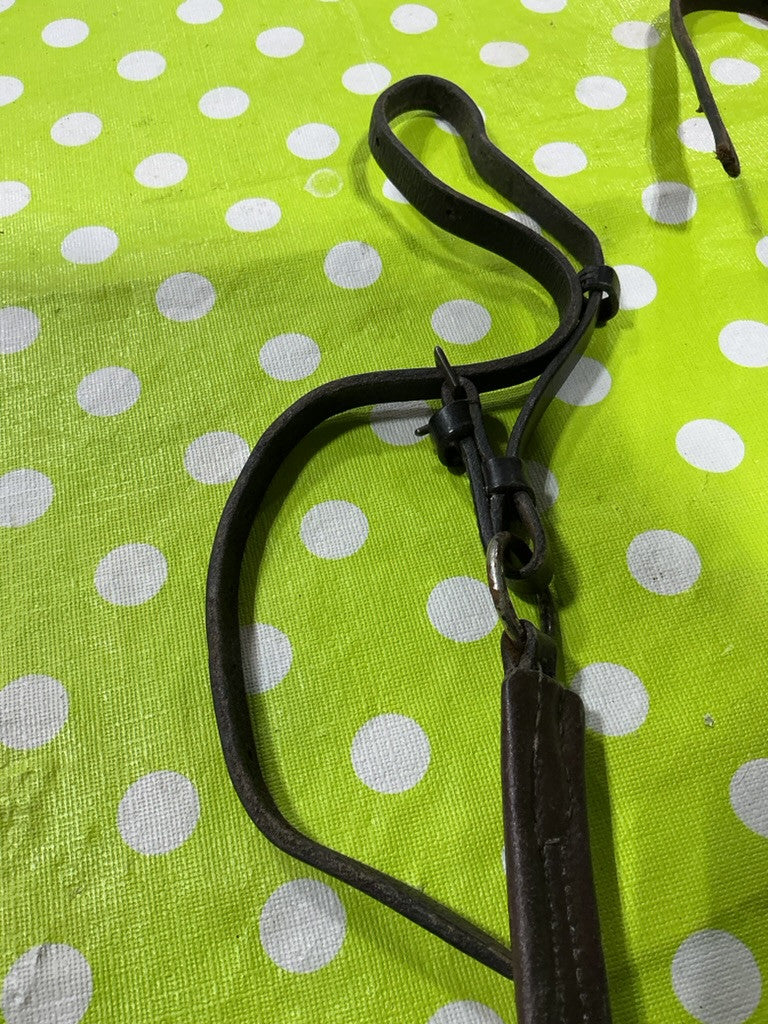 English Breast Collar Brown Leather Broken Strap
