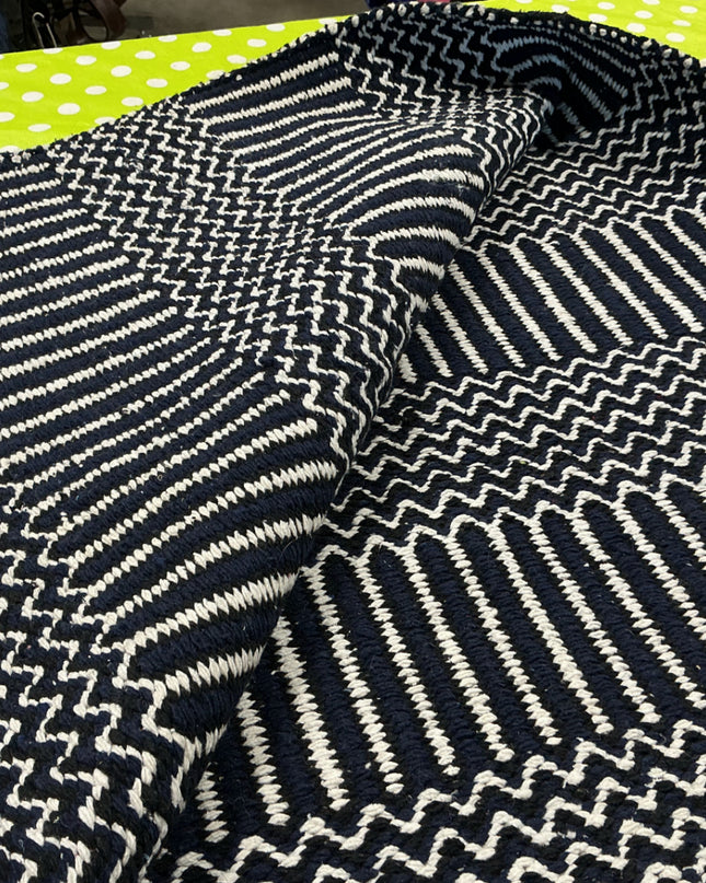 Saddle Blanket Blue/White 64 x 31 Wool