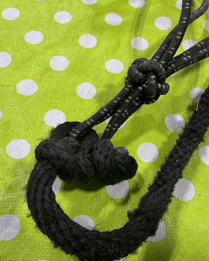 Halter Rope with Lead Black Horse Size
