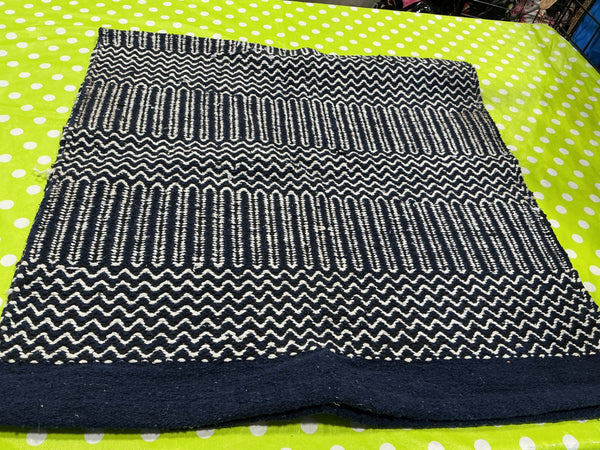 Western Saddle Blanket – Wool, Blue/White, 64" x 31" | Used, Very Good