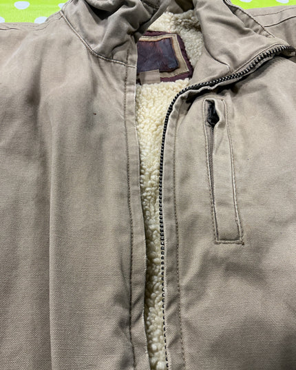 Jacket American Eagle Brown Canvas Fleece Lined Size XS