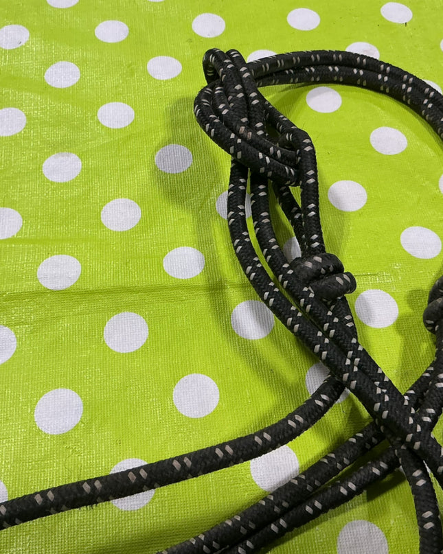 Halter Rope with Lead Black Horse Size