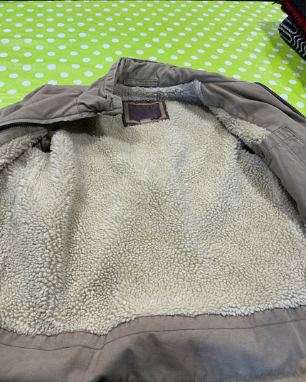 Jacket American Eagle Brown Canvas Fleece Lined Size XS