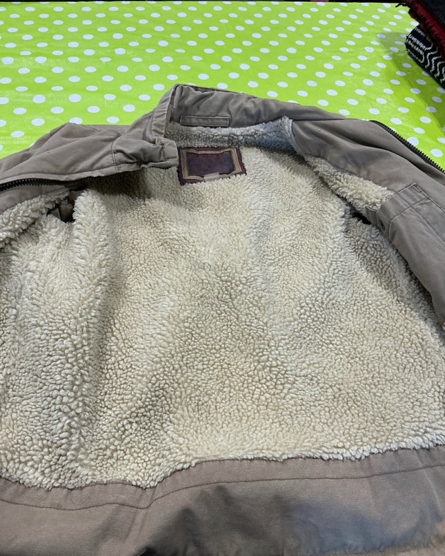 Jacket American Eagle Brown Canvas Fleece Lined Size XS