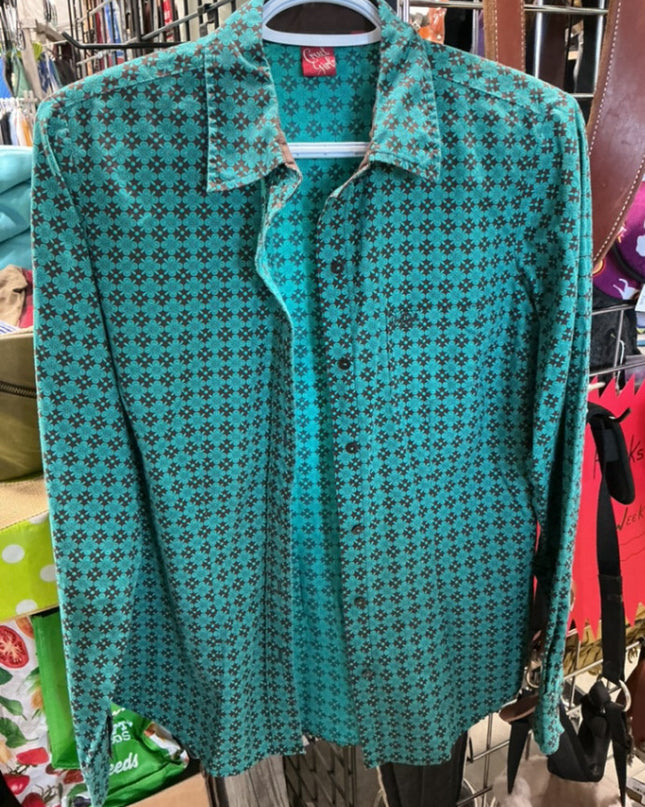 Shirt Cruel Girl Size Medium Teal Pattern