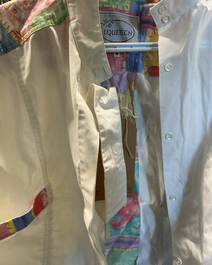 Shirt Size 16 White/Pattern. Stain - See Pic