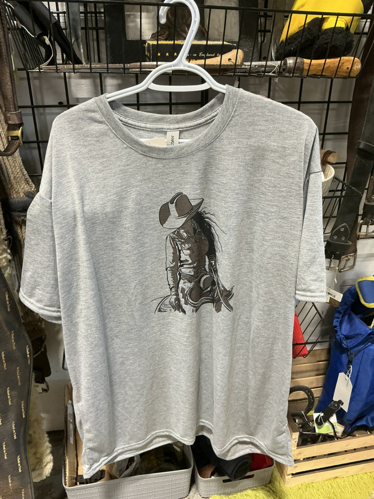 T-Shirt Cowgirl Grey Size 2XL