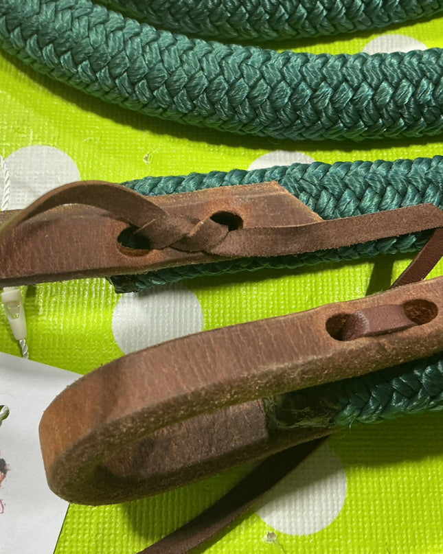 Western Loop Rope Reins Green 3/4"