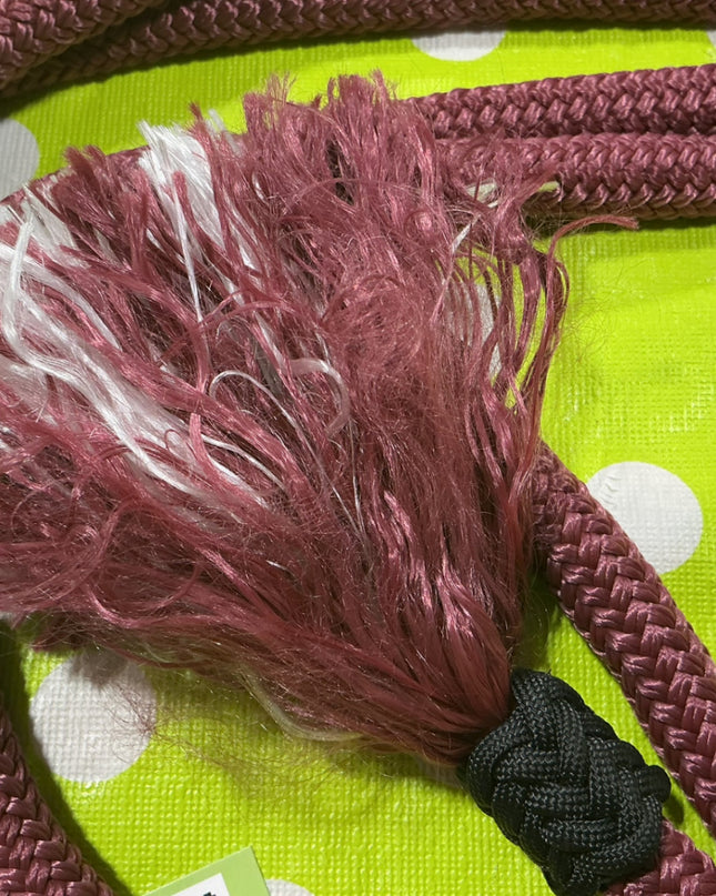 Western Split Rope Reins Burgundy 1/2