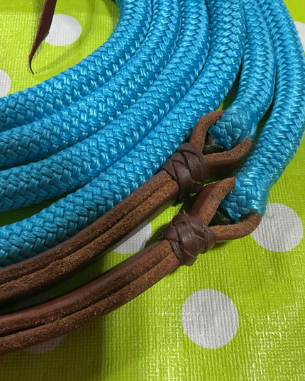 Western Split Rope Reins Blue 1/2