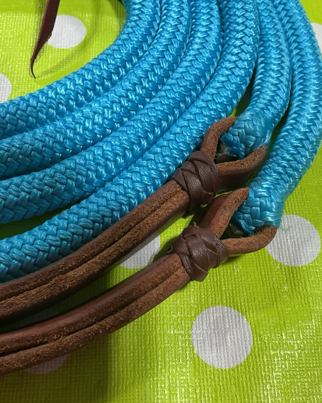 Western Split Rope Reins Blue 1/2