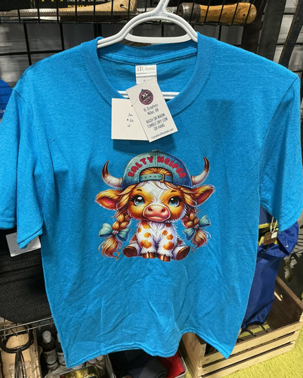 T-Shirt Salty Heifer Blue Size Small