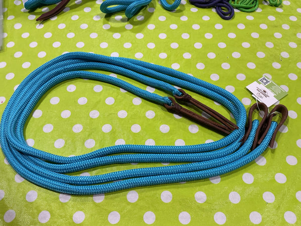 Western Split Reins – Teal, 7' | New with Tags
