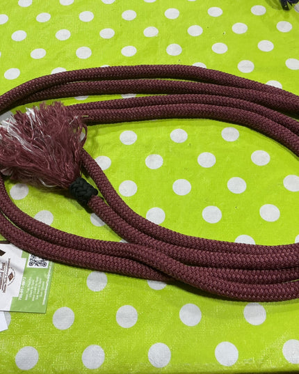 Western Split Rope Reins Burgundy 1/2