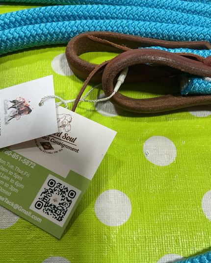 Western Split Rope Reins Blue 1/2