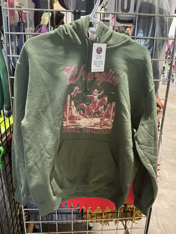 Hoodie – Wranglin' Feral Children, Medium | New with Tags