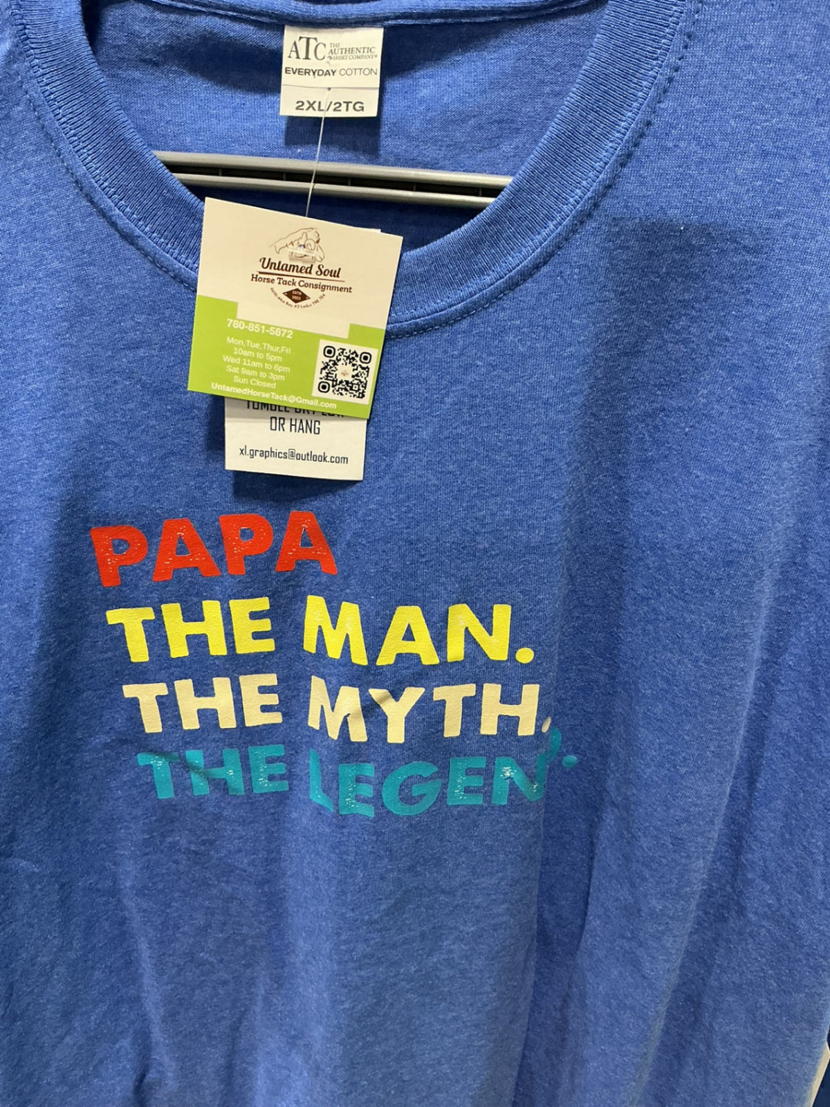 T-Shirt Papa Blue Size 2XL