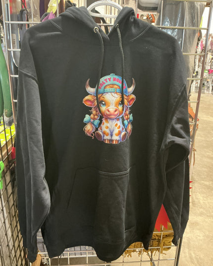 Hoodie Salty Heifer Size Large Black