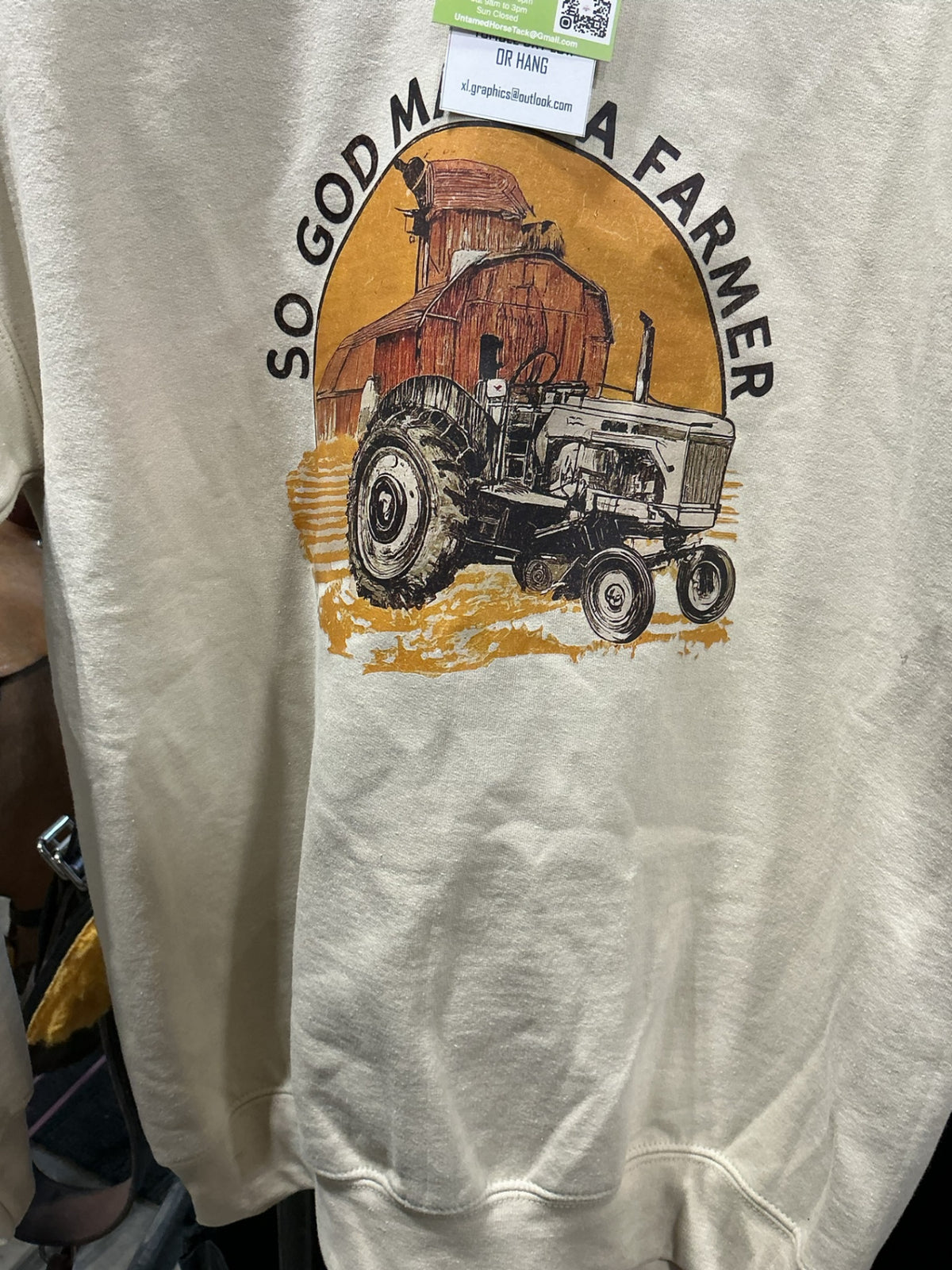 Hoodie So God Made A Farmer Brown Size Medium