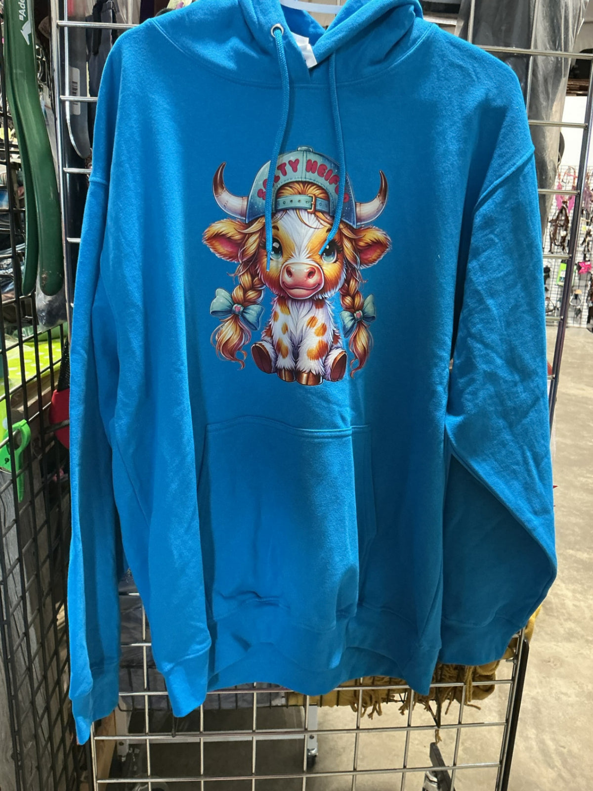 Hoodie Salty Heifer Blue Size Large