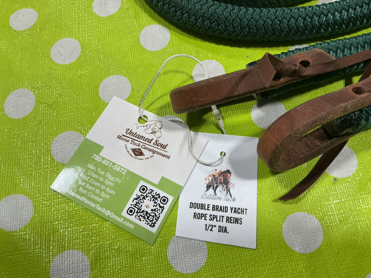 Western Loop Rope Reins Green 3/4"