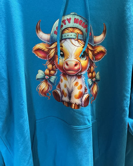 Hoodie Salty Heifer Blue Size Small