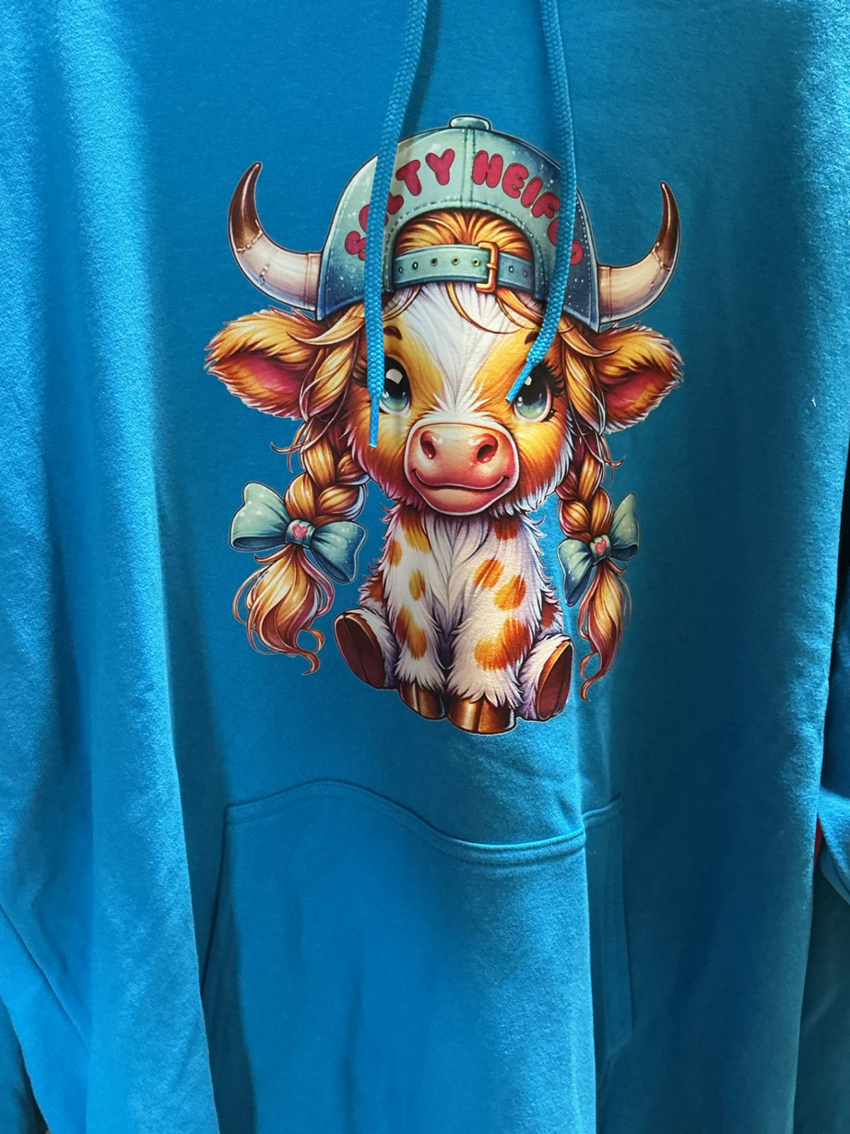 Hoodie Salty Heifer Blue Size Medium