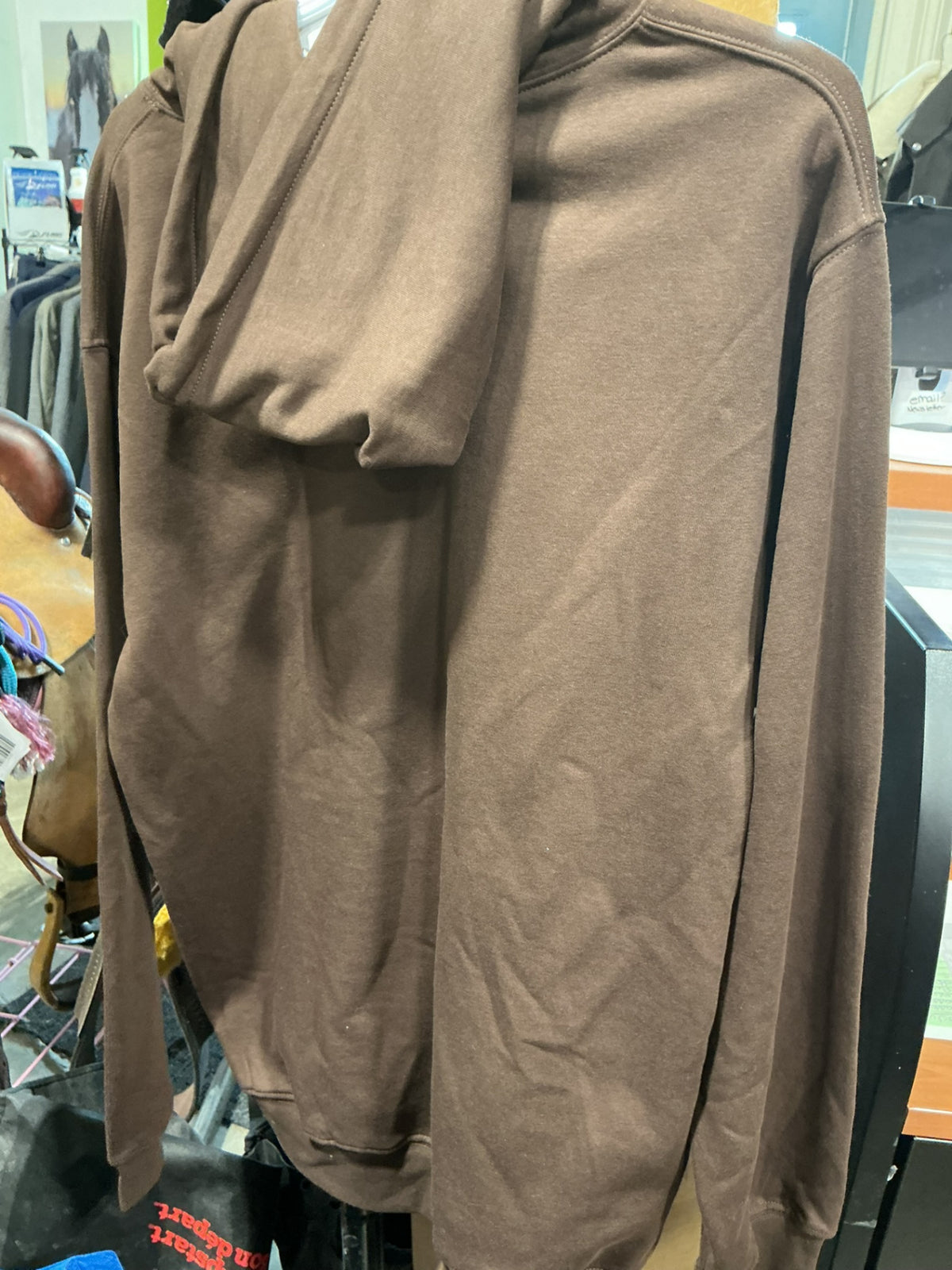 Hoodie Farm Life Brown Size Small
