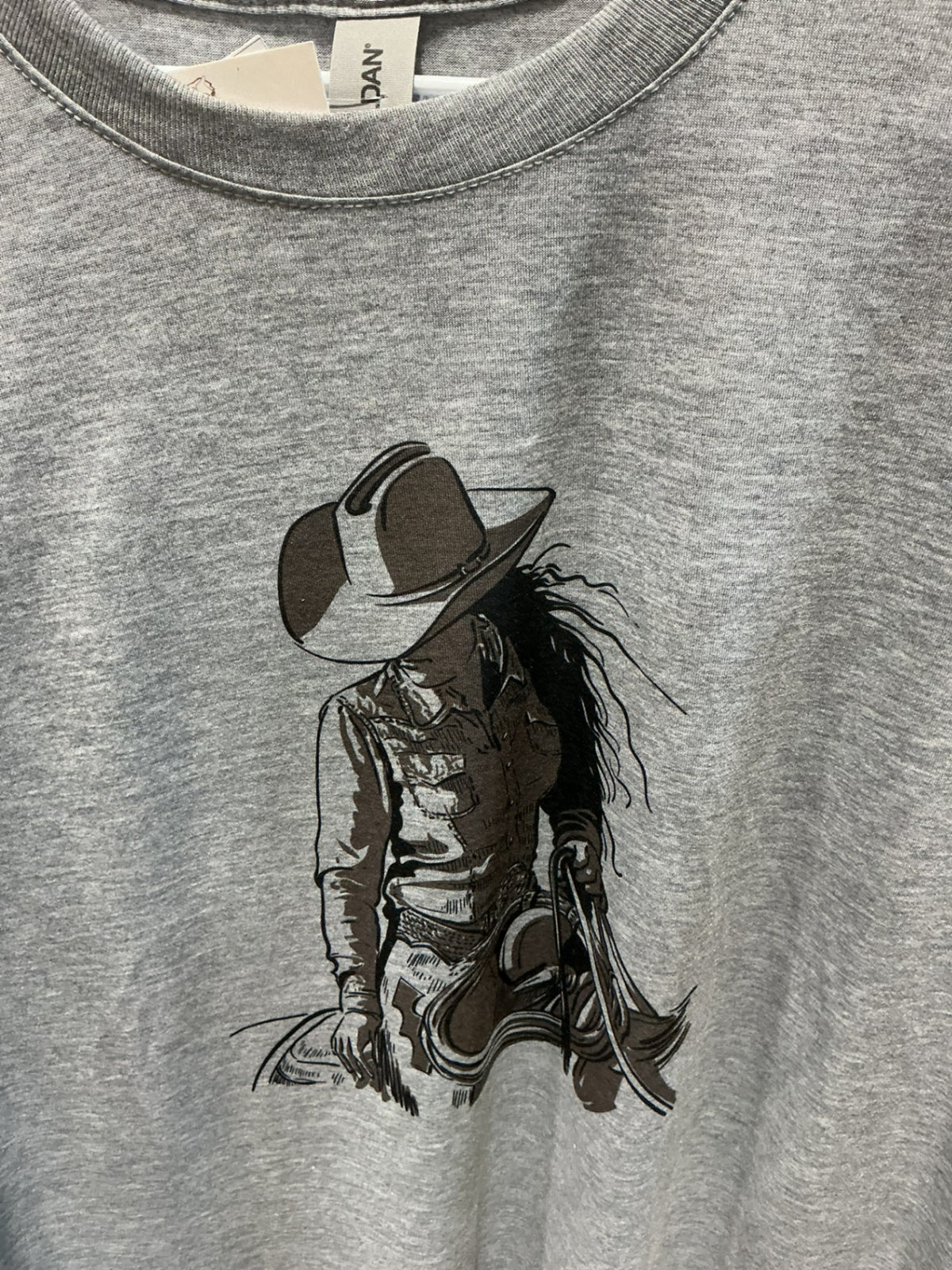 T-Shirt Cowgirl Grey Size 2XL