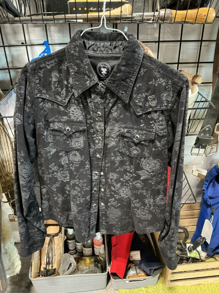 Western Shirt Ladies Ultra Twenty X Size Small Black Pattern