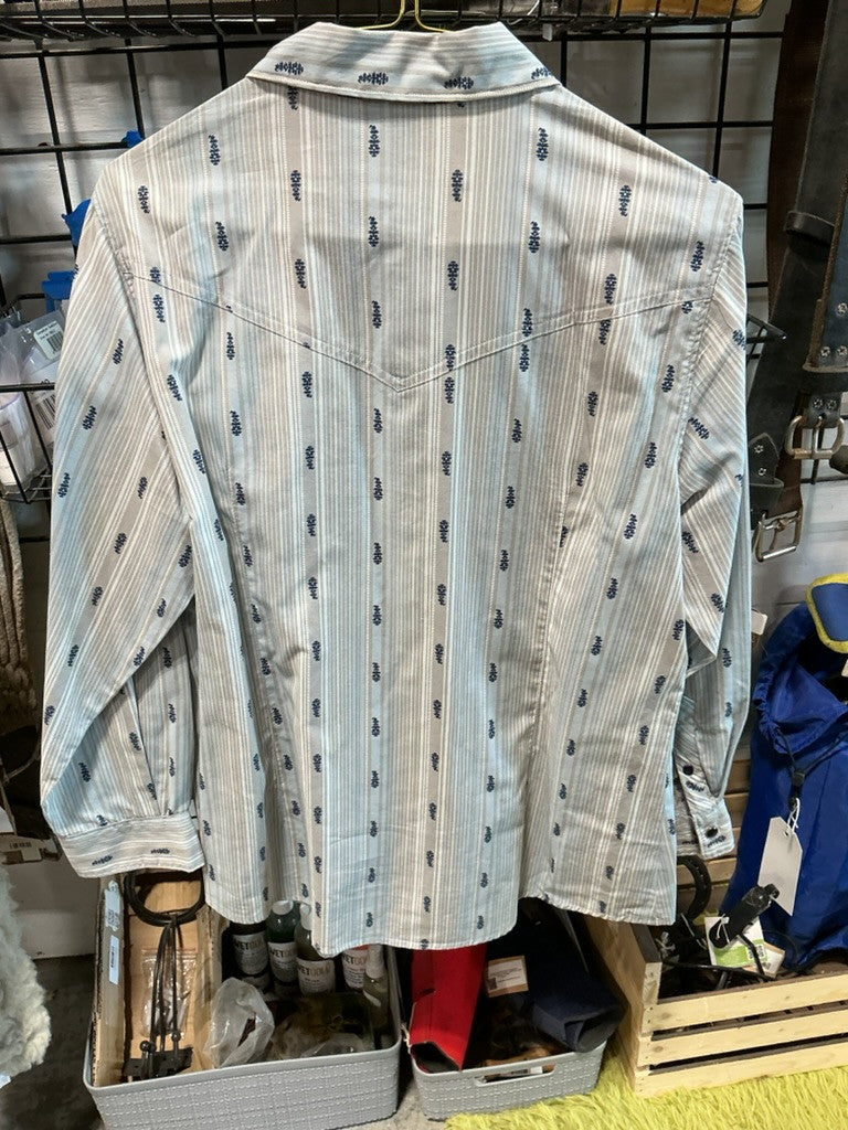Western Shirt Ladies Cruel Size Large Blue/Grey