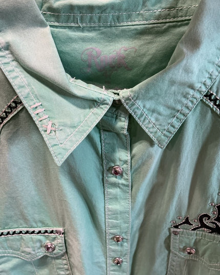 Shirt Ladies Rock 47 by Wrangler Size Large Green