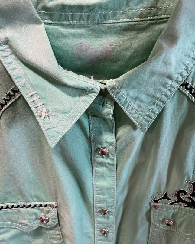 Shirt Ladies Rock 47 by Wrangler Size Large Green