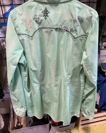 Shirt Ladies Rock 47 by Wrangler Size Large Green