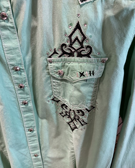 Shirt Ladies Rock 47 by Wrangler Size Large Green