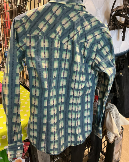 Shirt Womens Small Sherry by Resistol Blue Patterned
