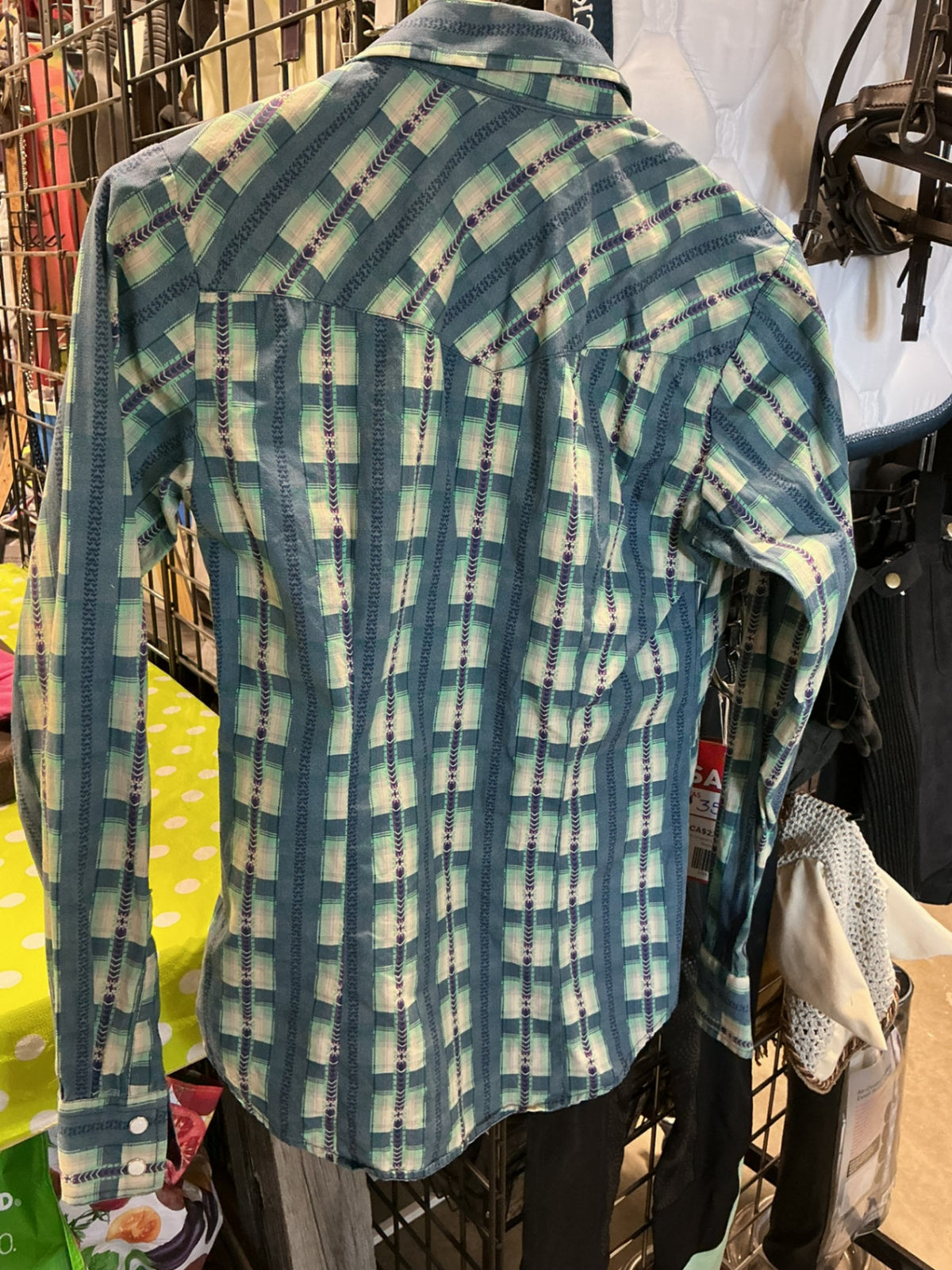 Shirt Womens Small Sherry by Resistol Blue Patterned