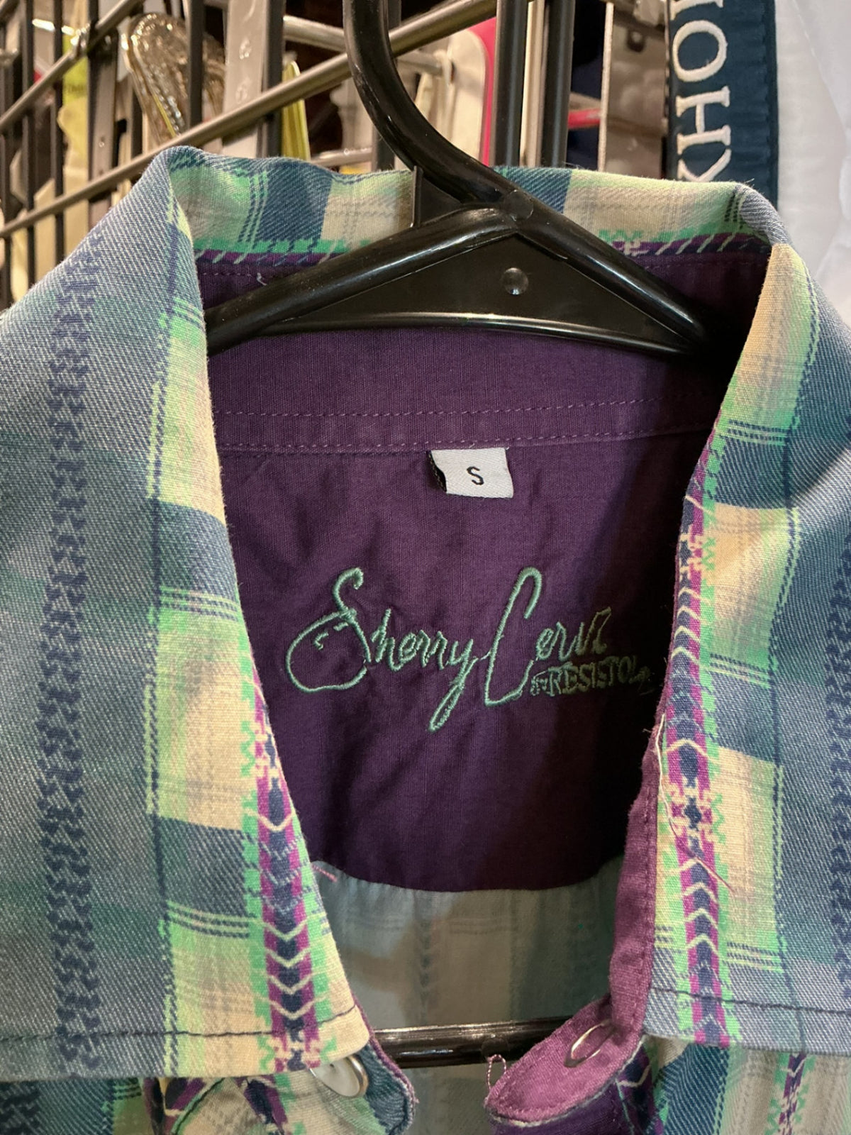 Shirt Womens Small Sherry by Resistol Blue Patterned