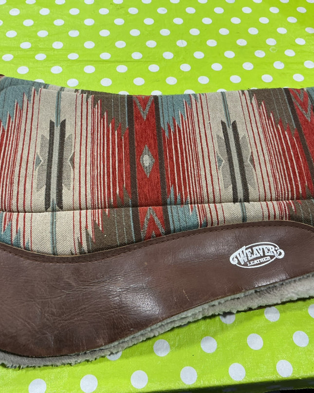 Saddle Pad Weaver 28" Round  Brown/red/Beige