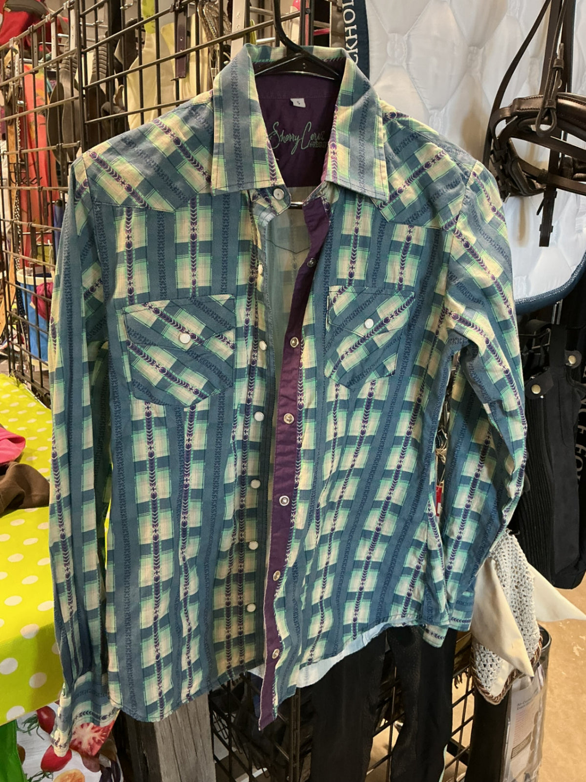 Shirt Womens Small Sherry by Resistol Blue Patterned