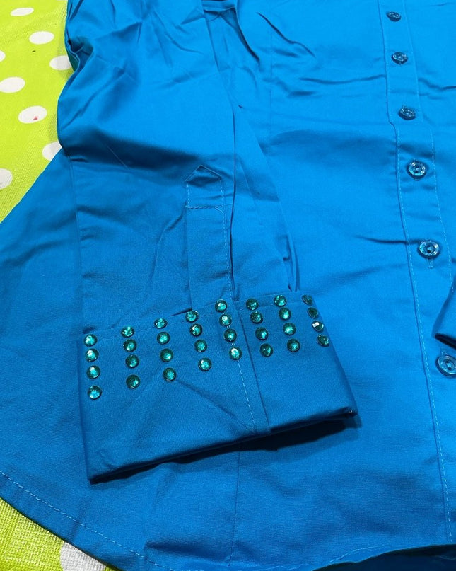 Shirt Western Show Turquise Brand New
