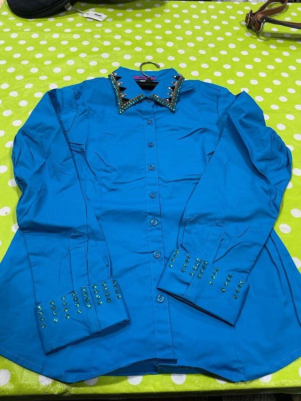 Western Show Shirt – Turquoise, Small | New without Tags